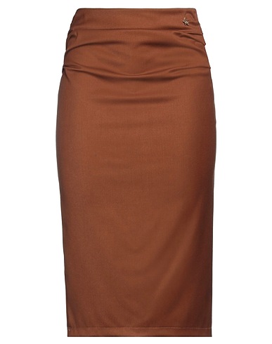 SOUVENIR Midi skirt Brown 64% Polyester, 33% Viscose, 3% Elastane