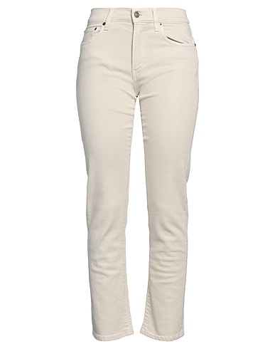 HAIKURE Denim trousers Ivory 99% Cotton, 1% Elastane