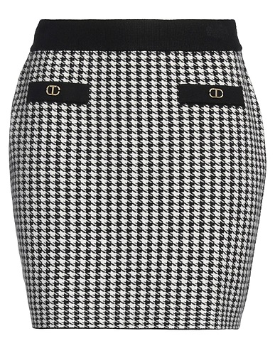 TWINSET Mini skirt Black 47% Viscose, 28% Polyester, 25% Polyamide