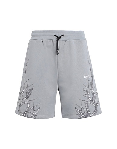 PHOBIA ARCHIVE Shorts & Bermuda GREY SHORTS WITH GREY LIGHTNING
 Grey 100% Cotton