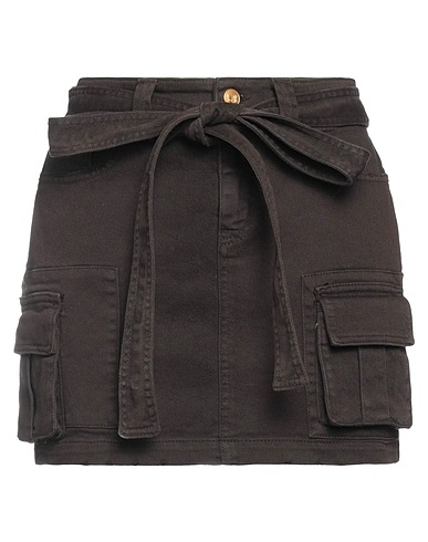 BLUMARINE Denim skirt Dark brown 98% Cotton, 2% Elastane