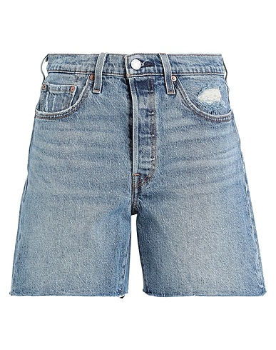 LEVI'S Denim shorts 501® MID THIGH SHORT WORN IN
 Blue 100% Cotton