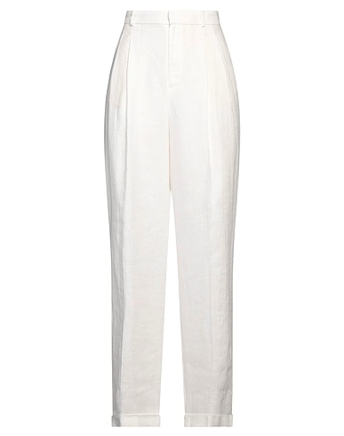 POLO RALPH LAUREN Casual trouser PLEATED LINEN PANT
 White 100% Linen