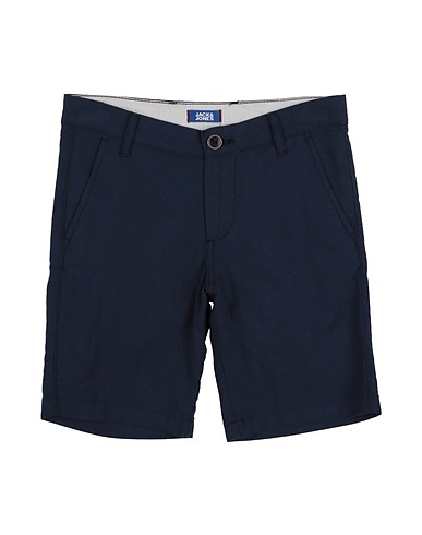 JACK & JONES Shorts & Bermuda Navy blue 81% Cotton, 15% Linen, 4% Elastane