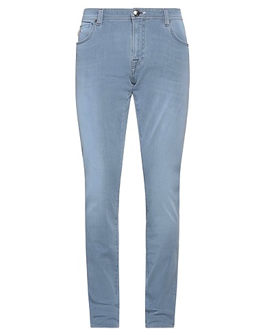 TRAMAROSSA Denim trousers Slate blue 80% Cotton, 13% Polyester, 7% Elastane