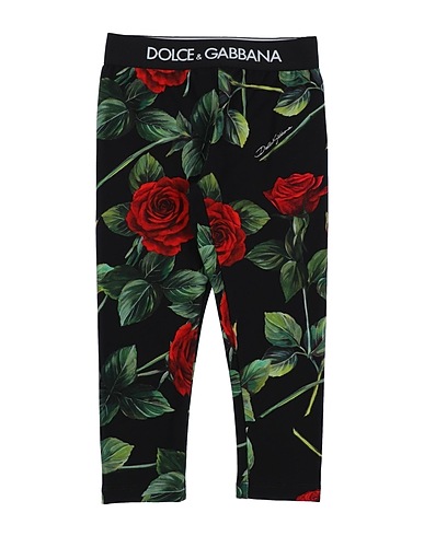 DOLCE&GABBANA Leggings Black 90% Cotton, 10% Elastane, Polyester, Polyamide