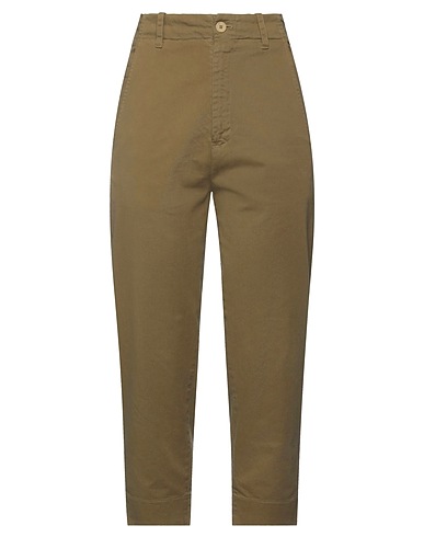 VIRNA DRÒ Pantalone Verde militare 98% Cotone, 2% Elastan