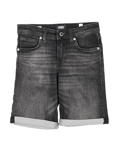 JACK & JONES Denim shorts Charcoal 79% Cotton, 20% Polyester, 1% Elastane