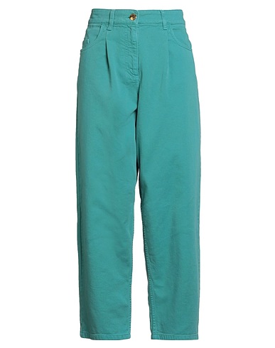 BOUTIQUE MOSCHINO Denim trousers Turquoise 100% Cotton