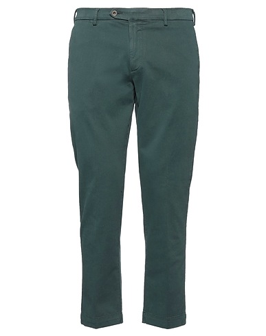 LARDINI Casual trouser Dark green 98% Cotton, 2% Elastane
