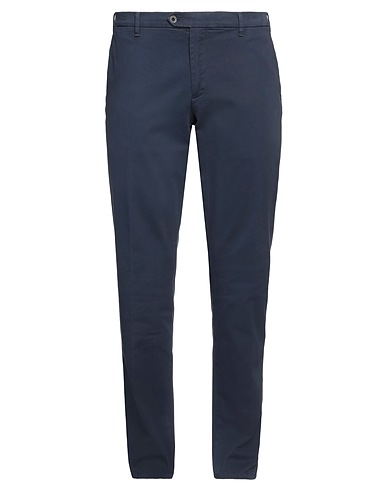 LARDINI Casual trouser Midnight blue 98% Cotton, 2% Elastane
