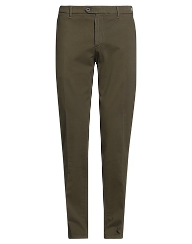 LARDINI Casual trouser Military green 98% Cotton, 2% Elastane
