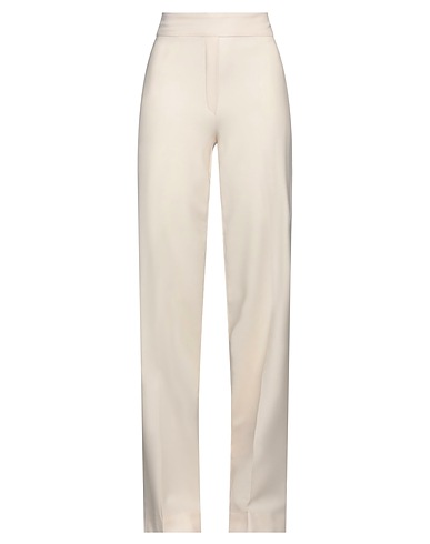 D.EXTERIOR Casual trouser Cream 96% Merino Wool, 4% Elastane