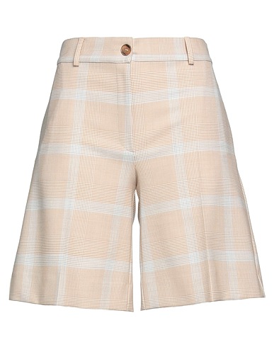 D.EXTERIOR Shorts & Bermuda Beige 53% Polyester, 43% Merino Wool, 4% Elastane