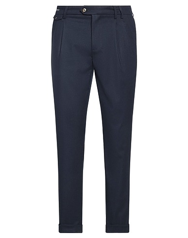 TELERIA ZED Casual trouser Navy blue 98% Virgin Wool, 2% Elastane
