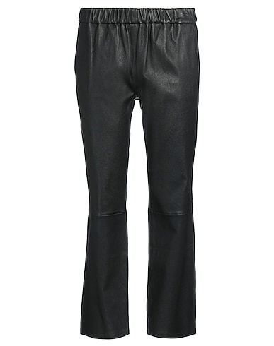 ENES Casual trouser Black 95% Lambskin, 5% Elastane