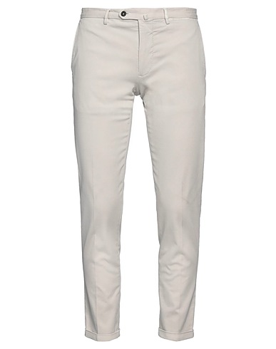 SANTANIELLO Casual trouser Light grey 99% Cotton, 1% Elastane