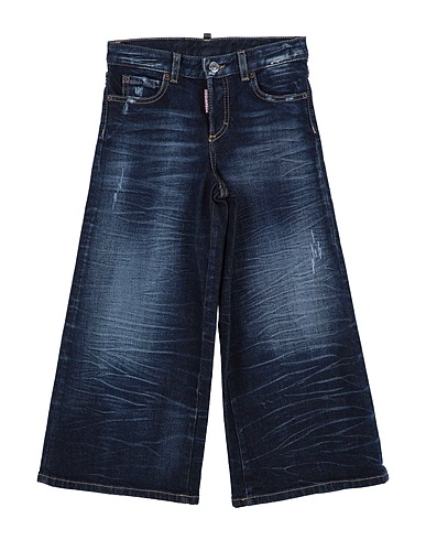DSQUARED2 Denim trousers Blue 94% Cotton, 5% Polyester, 1% Elastane, Bovine leather