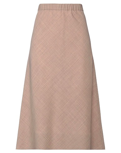 LIVIANA CONTI Midi skirt Taupe 53% Polyester, 43% Virgin Wool, 4% Elastane