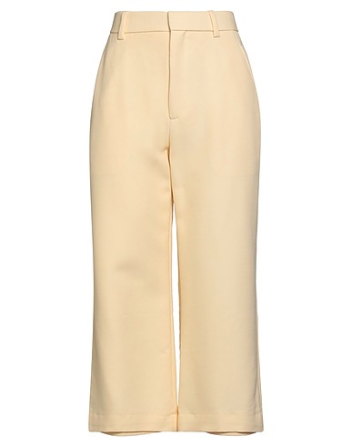 KHAITE Casual trouser Pastel yellow 52% Viscose, 48% Virgin Wool