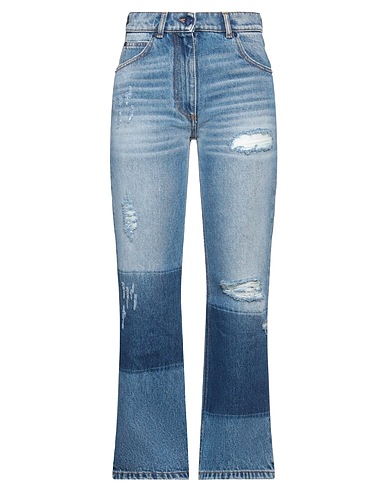 8 MONCLER PALM ANGELS Pantaloni jeans Blu 100% Cotone, Pelle