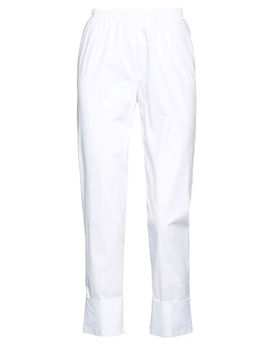 CORINNA CAON Casual trouser White 78% Cotton, 19% Nylon, 3% Elastane