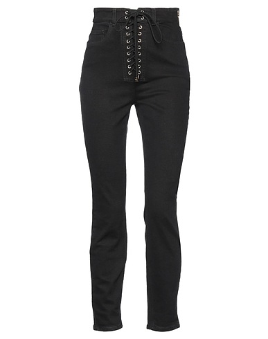 ELISABETTA FRANCHI Denim trousers Black 98% Cotton, 2% Elastane