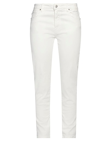 2W2M Casual trouser Off white 91% Cotton, 6% T-400 fiber, 3% Elastane