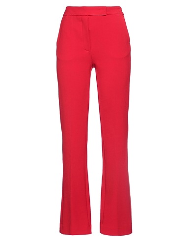 COLLECTORS CLUB Casual trouser Red 63% Polyester, 27% Viscose, 7% Cotton, 3% Elastane