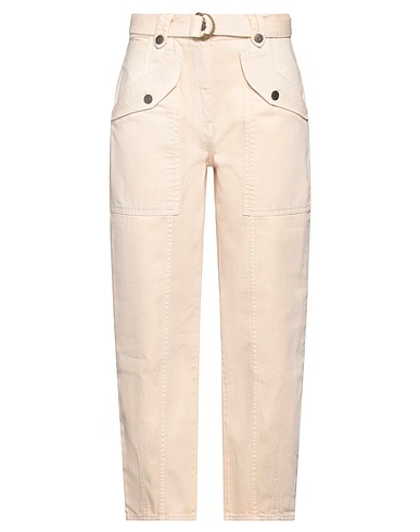 ULLA JOHNSON Denim trousers Cream 100% Cotton