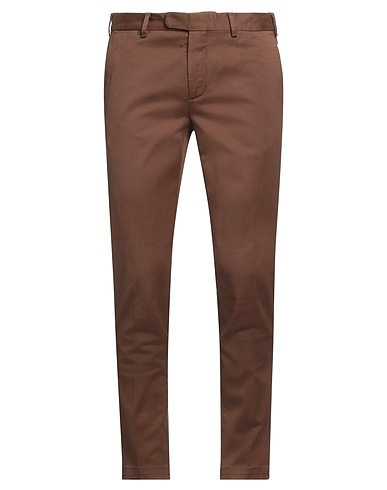 DEVORE INCIPIT Casual pants Chocolate brown 97% Cotton, 3% Elastane