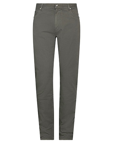 BRETT JOHNSON Denim trousers Dark green 98% Cotton, 2% Elastane, Polyester, Horn, Metallic fiber