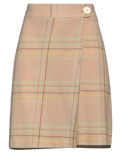 ALYSI Mini skirt Sand 100% Virgin Wool