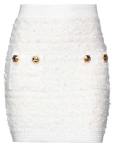 BALMAIN Mini skirt Off white 41% Polyamide, 30% Viscose, 14% Virgin Wool, 8% Polyester, 7% Polyurethane