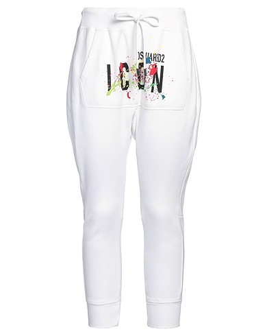 DSQUARED2 Pantalone Bianco 100% Cotone, Elastan