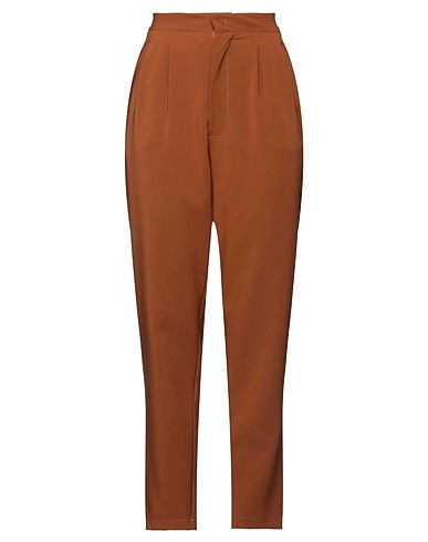 VANESSA SCOTT Casual trouser Brown 89% Polyester, 11% Elastane