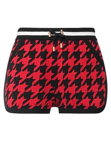 BALMAIN Shorts & Bermuda Red 55% Merino Wool, 40% Linen, 5% Polyamide