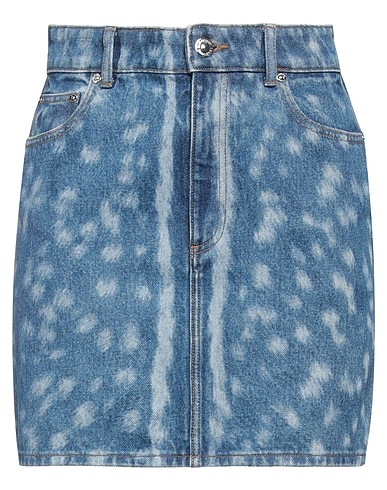 BURBERRY Denim skirt Blue 100% Cotton, Bovine leather