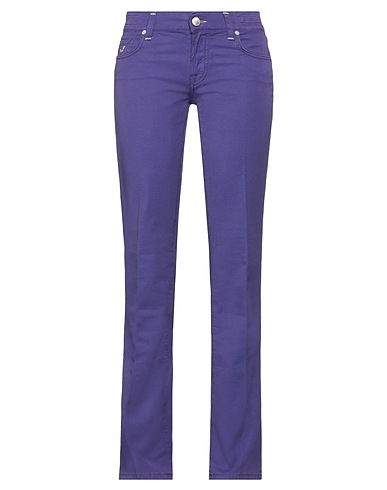 JACOB COHЁN Pantalone Viola scuro 96% Cotone, 4% Elastan