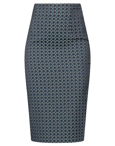 HANITA Midi skirt Blue 71% Cotton, 26% Nylon, 3% Elastane