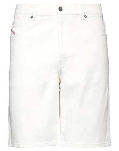 DIESEL Denim shorts White 99% Cotton, 1% Elastane