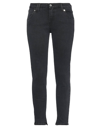 ROŸ ROGER'S Denim trousers Black 80% Cotton, 18% Polyester, 2% Rubber