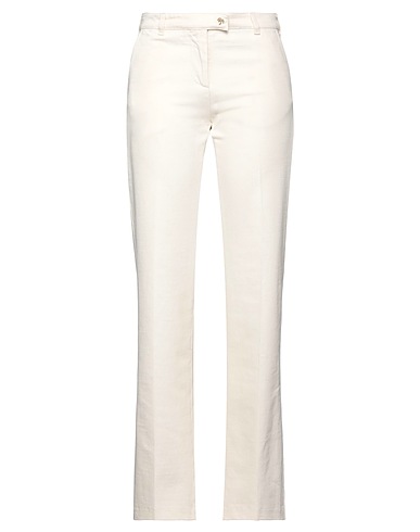 PALM ANGELS Denim trousers Ivory 100% Cotton, Metal