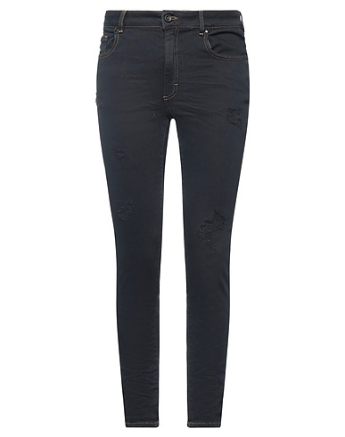NOSTRASANTISSIMA Denim trousers Black 96% Cotton, 3% Elastane, 1% Lycra®