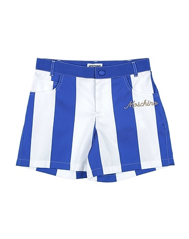MOSCHINO TEEN Shorts & Bermuda Blue 45% Polyester, 41% Cotton, 14% Polyamide, Metallic fiber, Paper Yarn