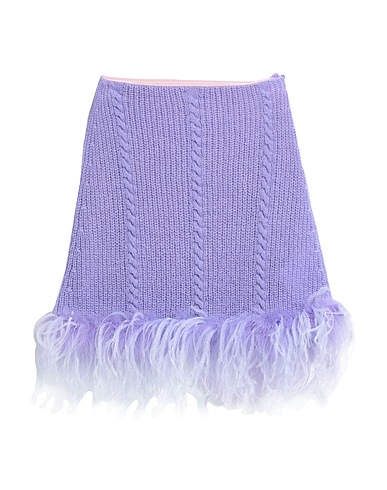 VIVETTA Minigonna Lilla 50% Lana mohair, 32% Poliammide, 18% Lana, Piume di tacchino, Piume di struzzo