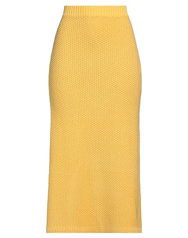 CHLOÉ Midi skirt Yellow 100% Cashmere