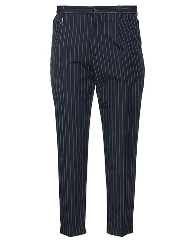 PAOLO PECORA Casual trouser Midnight blue 99% Cotton, 1% Elastane