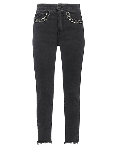 GAëLLE Paris Denim trousers Black 98% Cotton, 2% Elastane