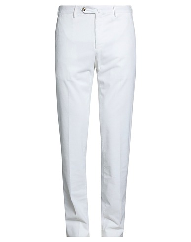 PT Torino Casual trouser White 75% Cotton, 24% Lyocell, 1% Elastane